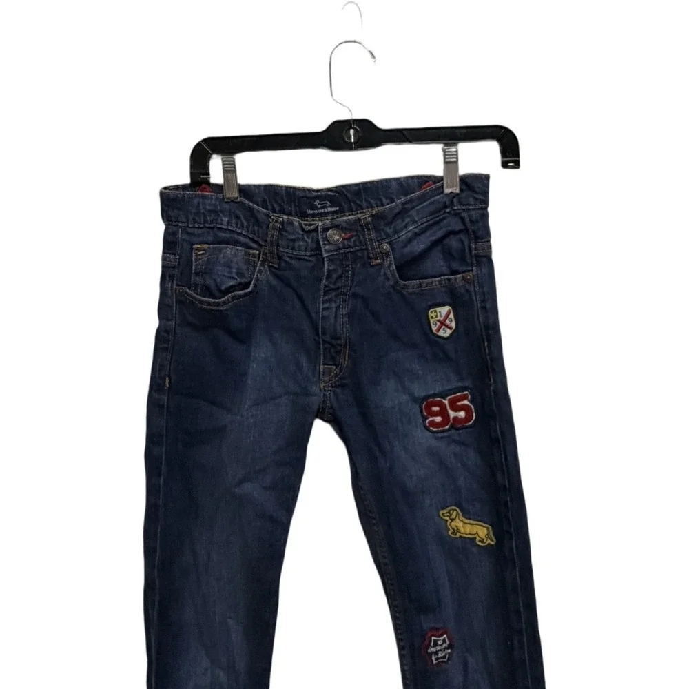 Harmont & Blaine Boys Patch Dog Logo Slim Straight Leg Jeans Size 14 Tween
